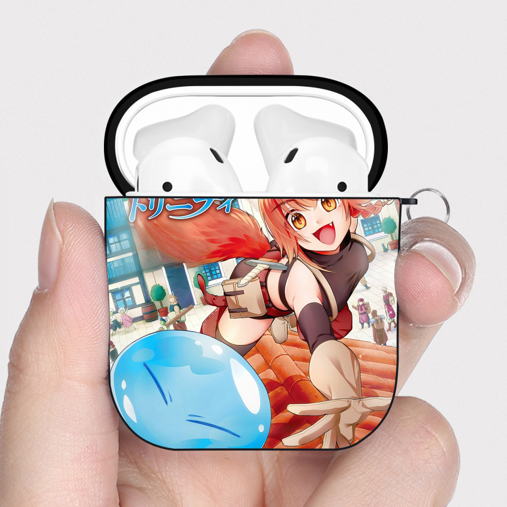 （画像用） 転スラ Regarding Reincarnated to Slime AirPods 第2世代保護ケース ハードシェル ブラック 耐衝撃・防指紋・カラビナ付き