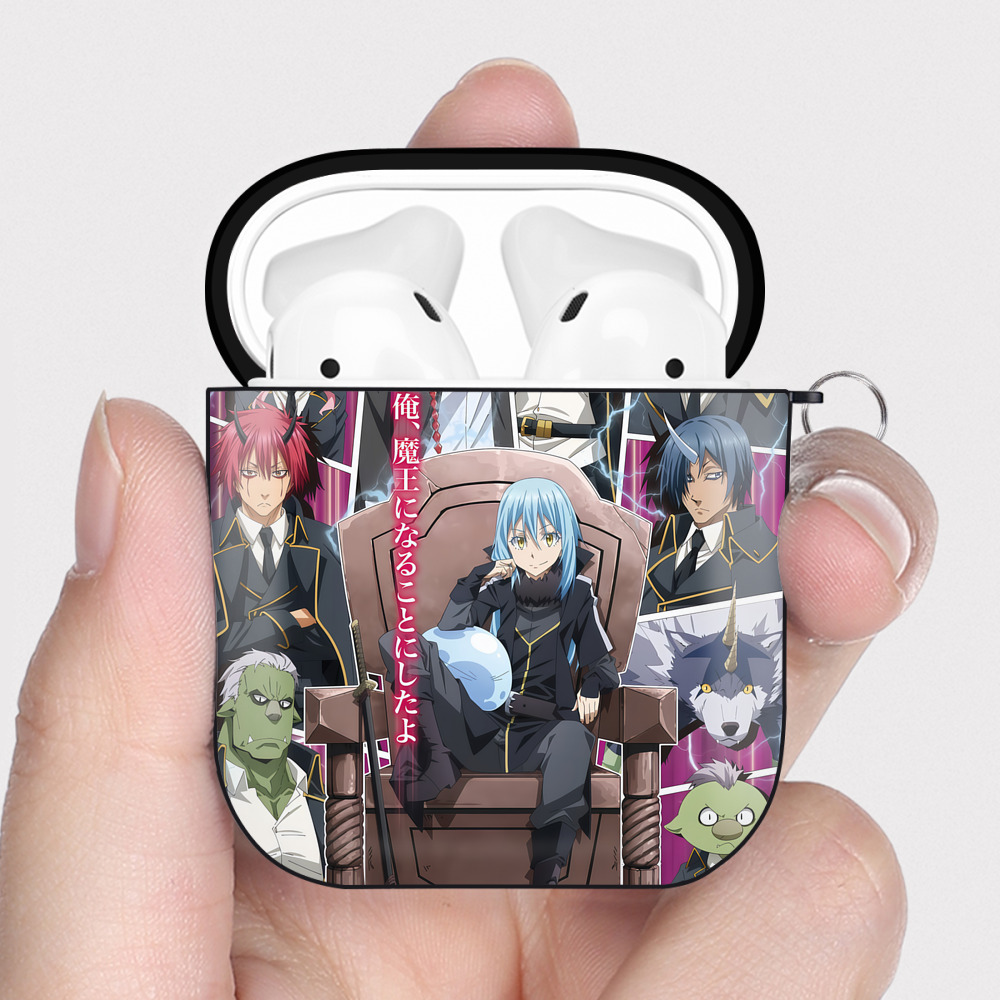 （画像用） 転スラ Regarding Reincarnated to Slime AirPods 第2世代保護ケース ハードシェル ブラック 耐衝撃・防指紋・カラビナ付き