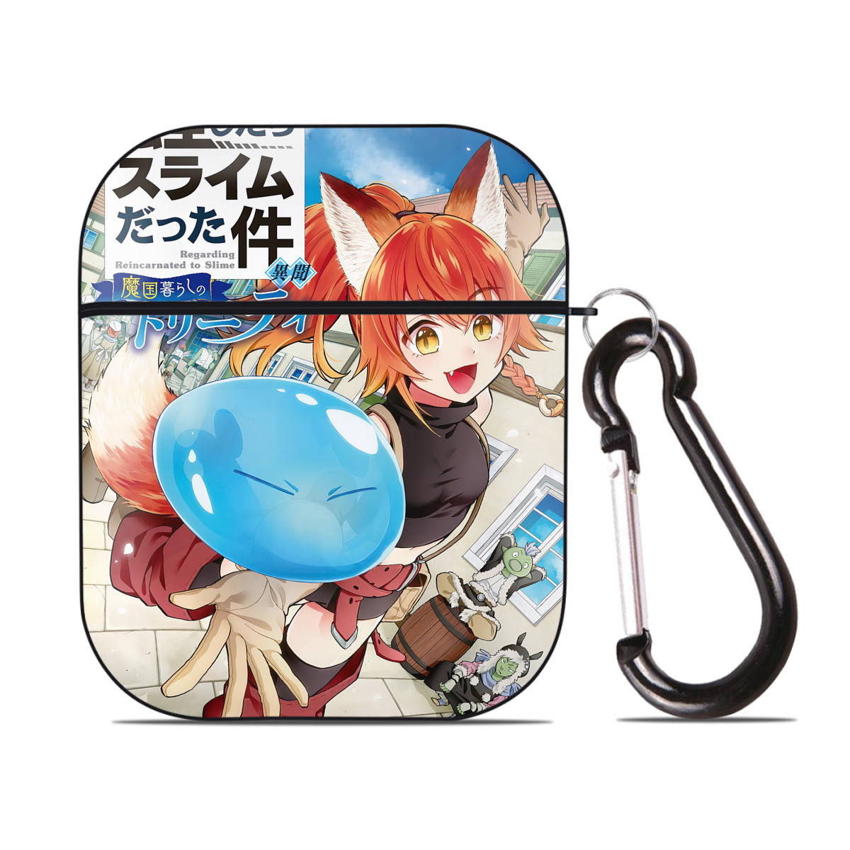 （画像用） 転スラ Regarding Reincarnated to Slime AirPods 第2世代保護ケース ハードシェル ブラック 耐衝撃・防指紋・カラビナ付き