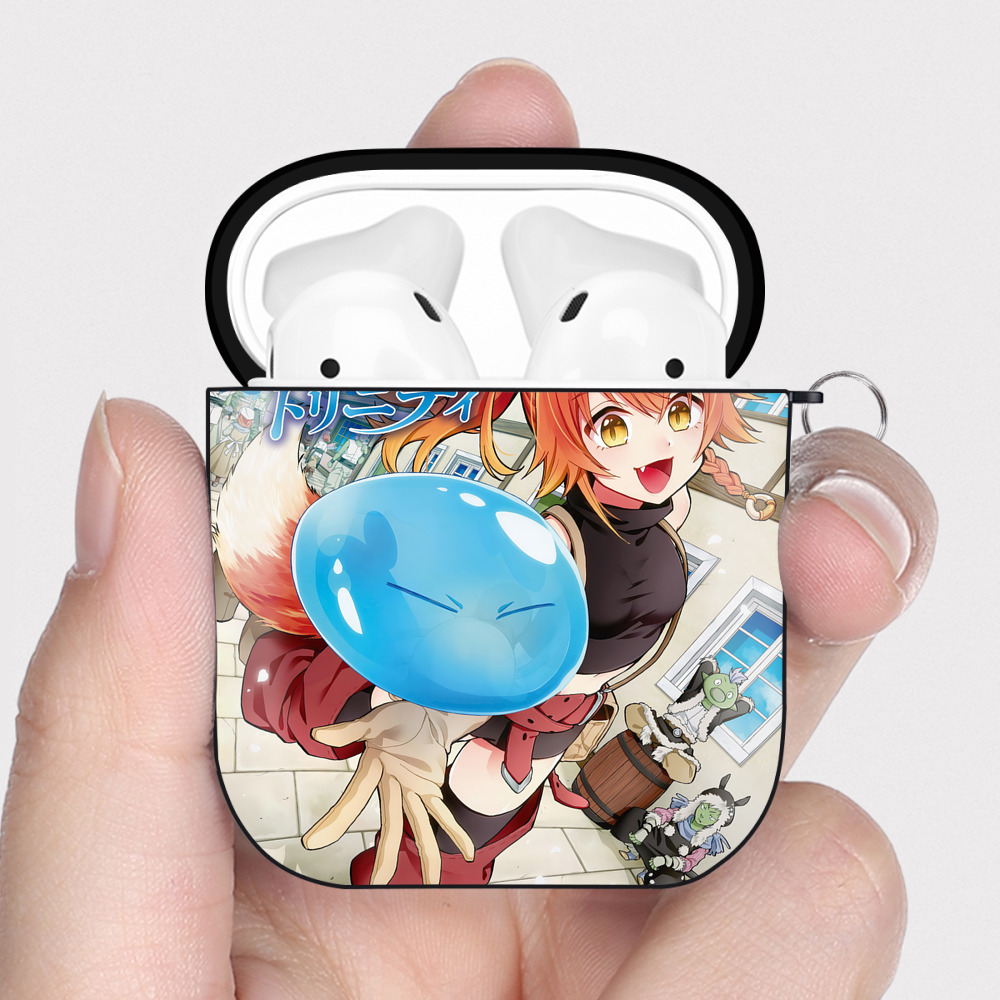 （画像用） 転スラ Regarding Reincarnated to Slime AirPods 第2世代保護ケース ハードシェル ブラック 耐衝撃・防指紋・カラビナ付き