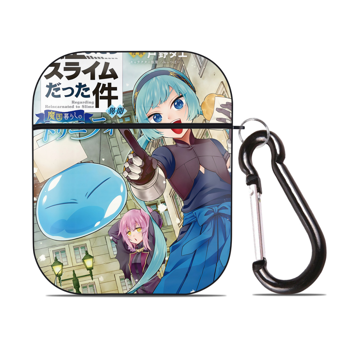 （画像用） 転スラ Regarding Reincarnated to Slime AirPods 第2世代保護ケース ハードシェル ブラック 耐衝撃・防指紋・カラビナ付き