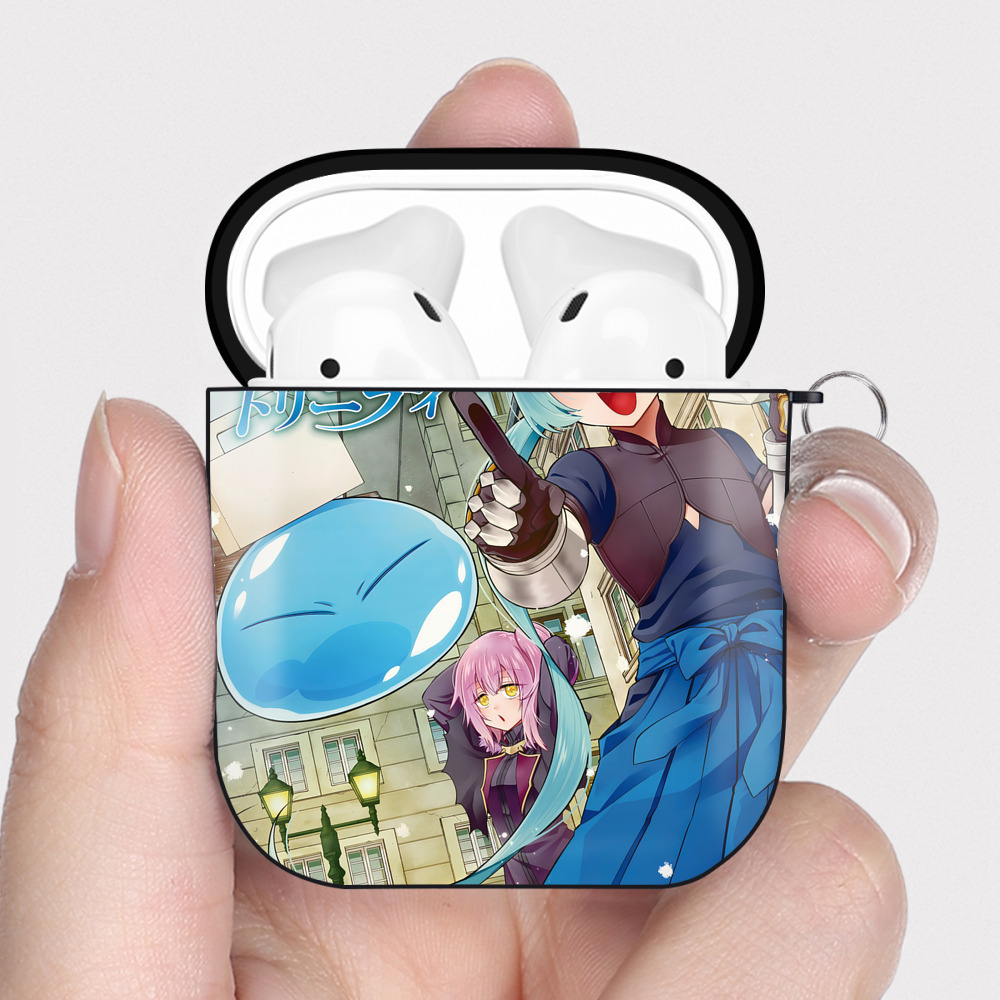 （画像用） 転スラ Regarding Reincarnated to Slime AirPods 第2世代保護ケース ハードシェル ブラック 耐衝撃・防指紋・カラビナ付き