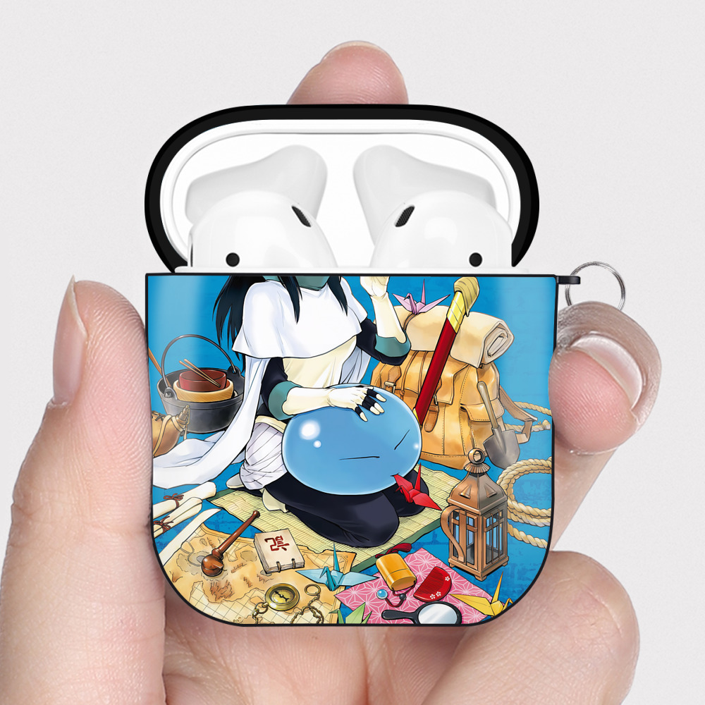 （画像用） 転スラ Regarding Reincarnated to Slime AirPods 第2世代保護ケース ハードシェル ブラック 耐衝撃・防指紋・カラビナ付き