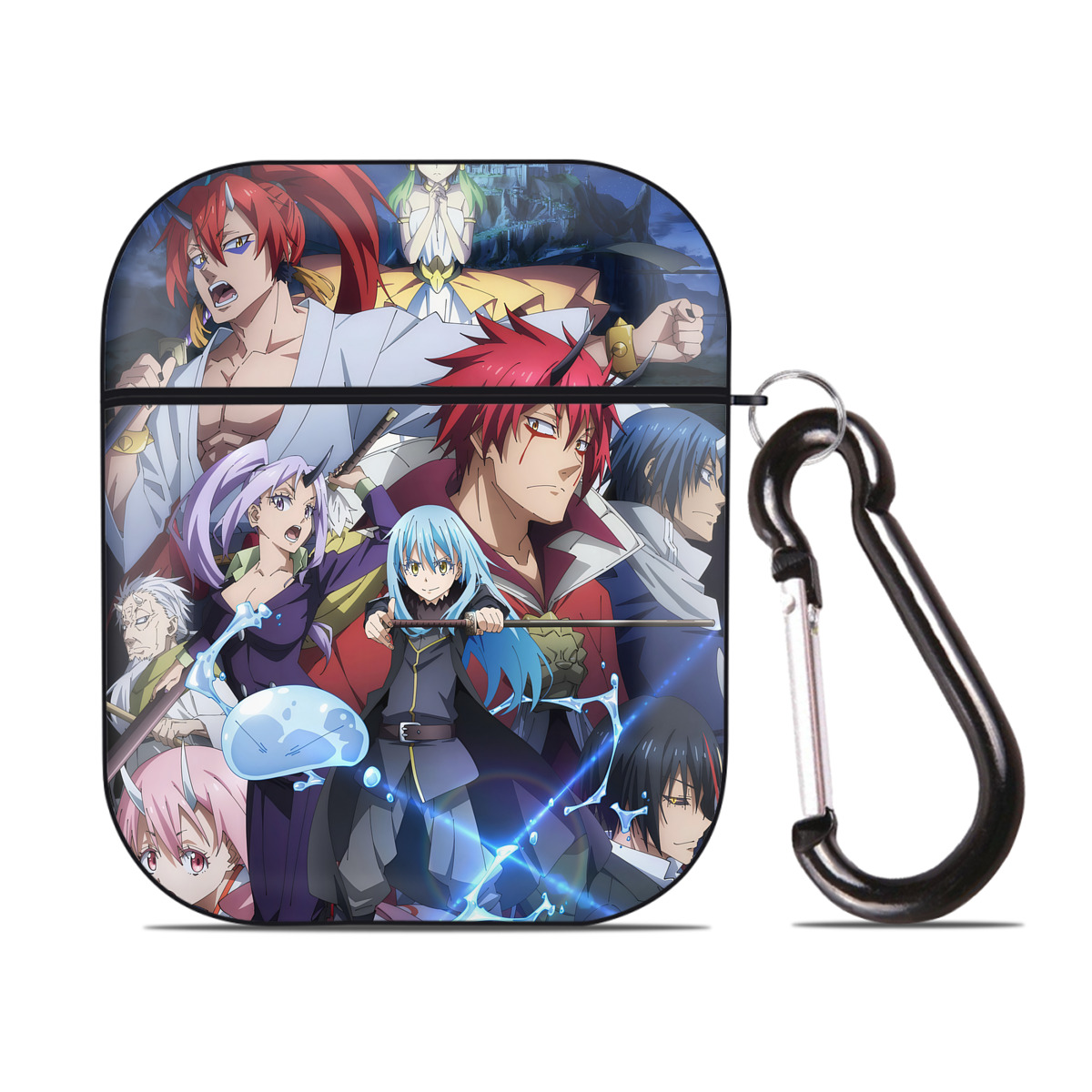 （画像用） 転スラ Regarding Reincarnated to Slime AirPods 第2世代保護ケース ハードシェル ブラック 耐衝撃・防指紋・カラビナ付き
