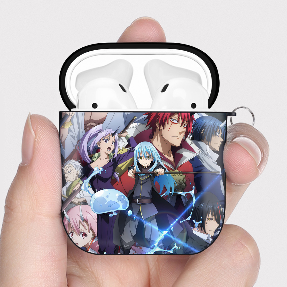 （画像用） 転スラ Regarding Reincarnated to Slime AirPods 第2世代保護ケース ハードシェル ブラック 耐衝撃・防指紋・カラビナ付き