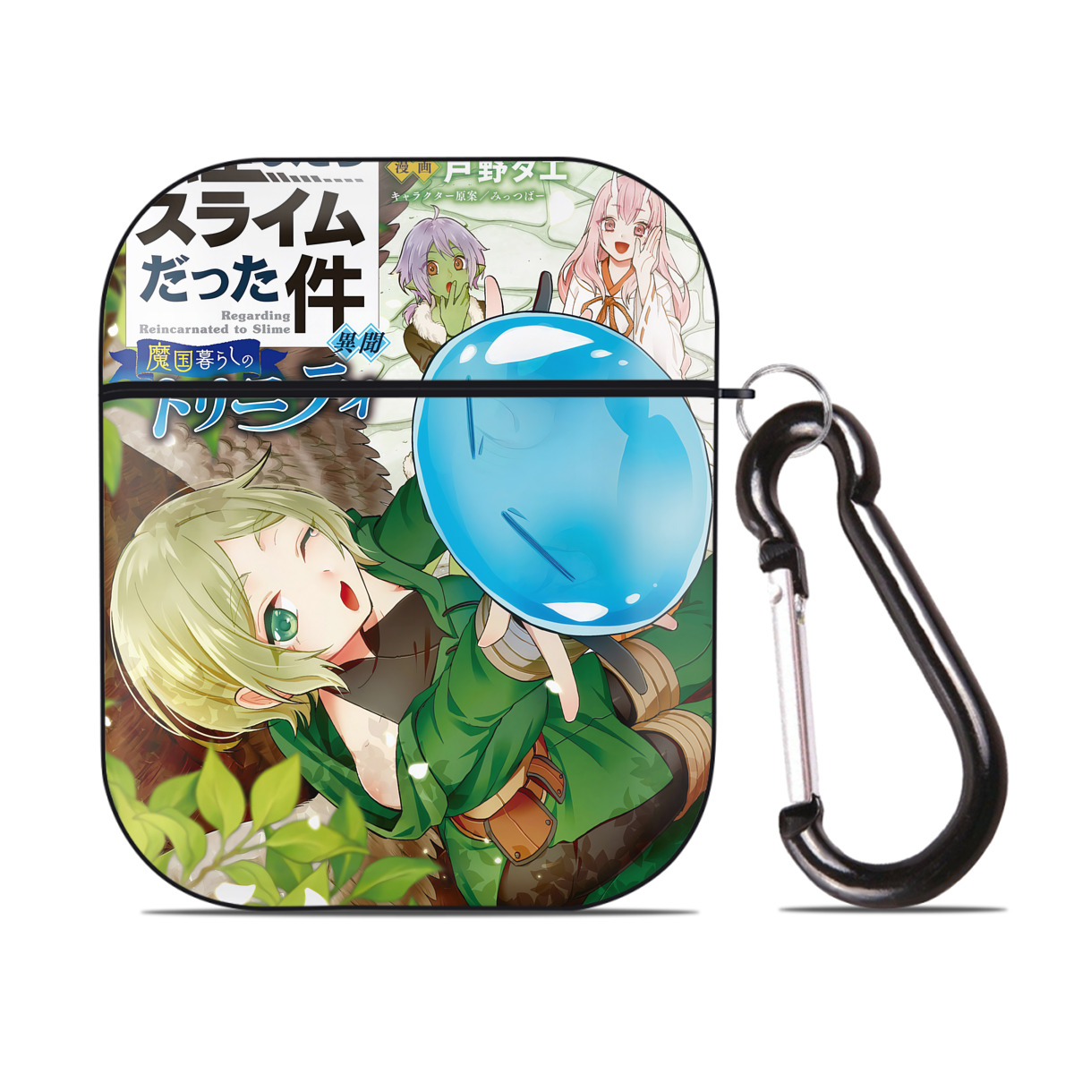 （画像用） 転スラ Regarding Reincarnated to Slime AirPods 第2世代保護ケース ハードシェル ブラック 耐衝撃・防指紋・カラビナ付き