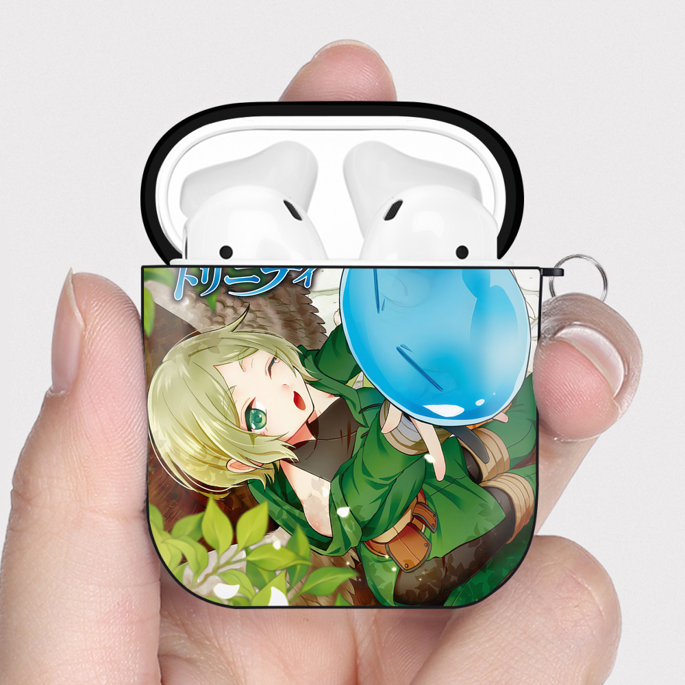 （画像用） 転スラ Regarding Reincarnated to Slime AirPods 第2世代保護ケース ハードシェル ブラック 耐衝撃・防指紋・カラビナ付き