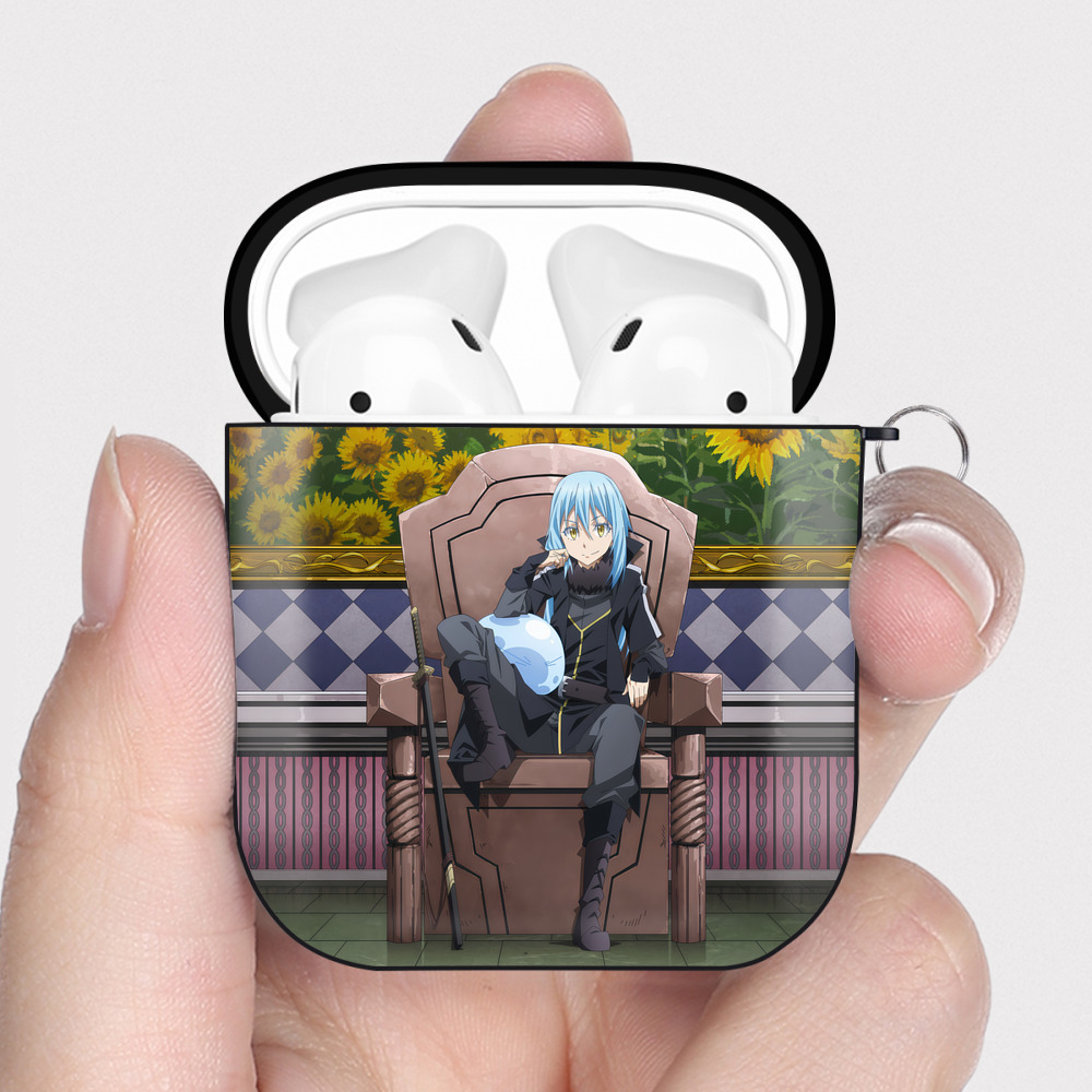 （画像用） 転スラ Regarding Reincarnated to Slime AirPods 第2世代保護ケース ハードシェル ブラック 耐衝撃・防指紋・カラビナ付き