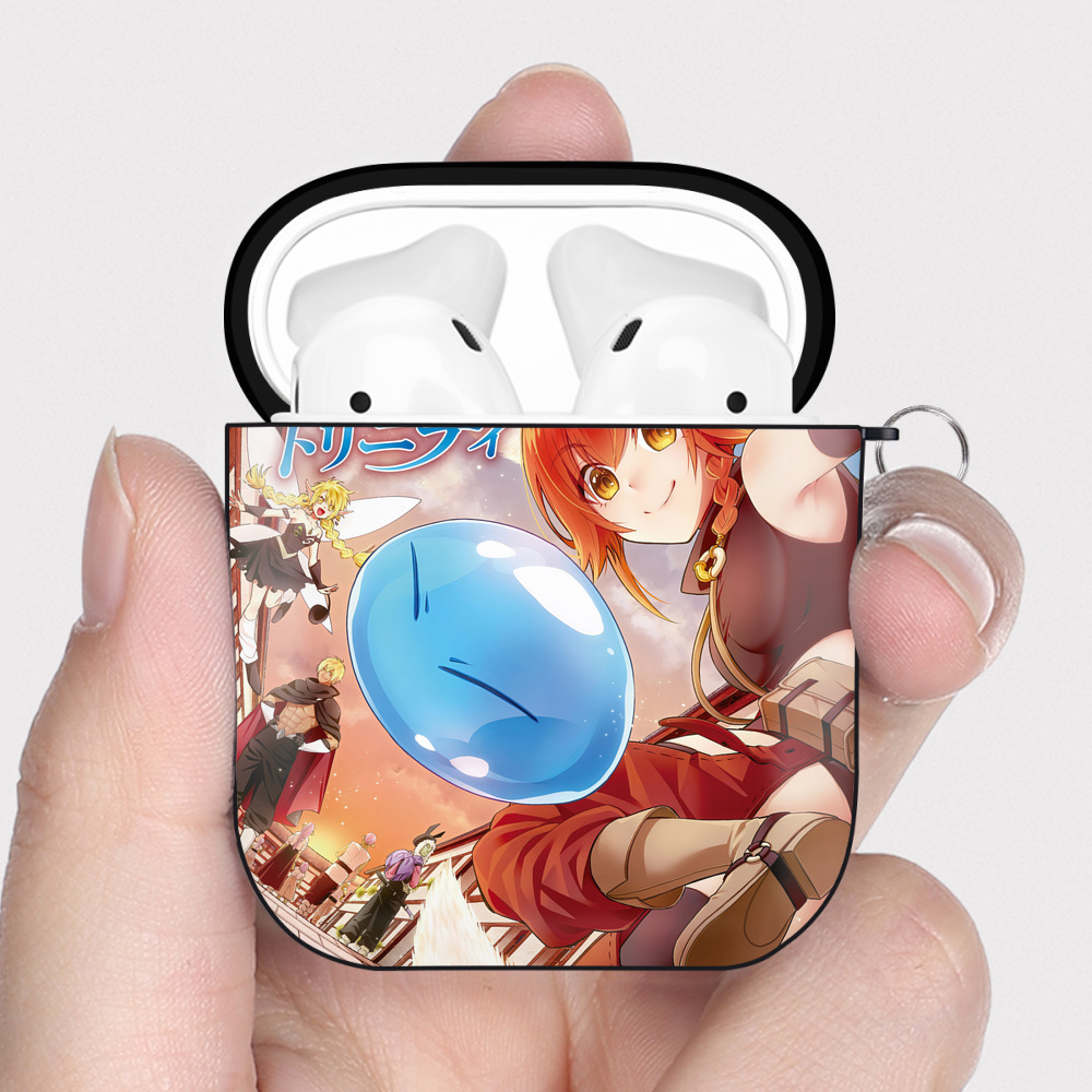 （画像用） 転スラ Regarding Reincarnated to Slime AirPods 第2世代保護ケース ハードシェル ブラック 耐衝撃・防指紋・カラビナ付き