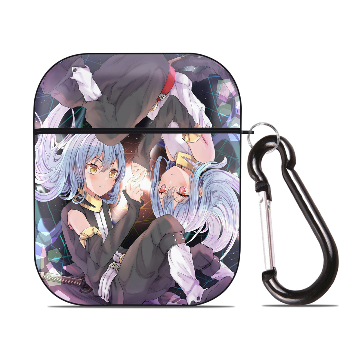 （画像用） 転スラ Regarding Reincarnated to Slime AirPods 第2世代保護ケース ハードシェル ブラック 耐衝撃・防指紋・カラビナ付き