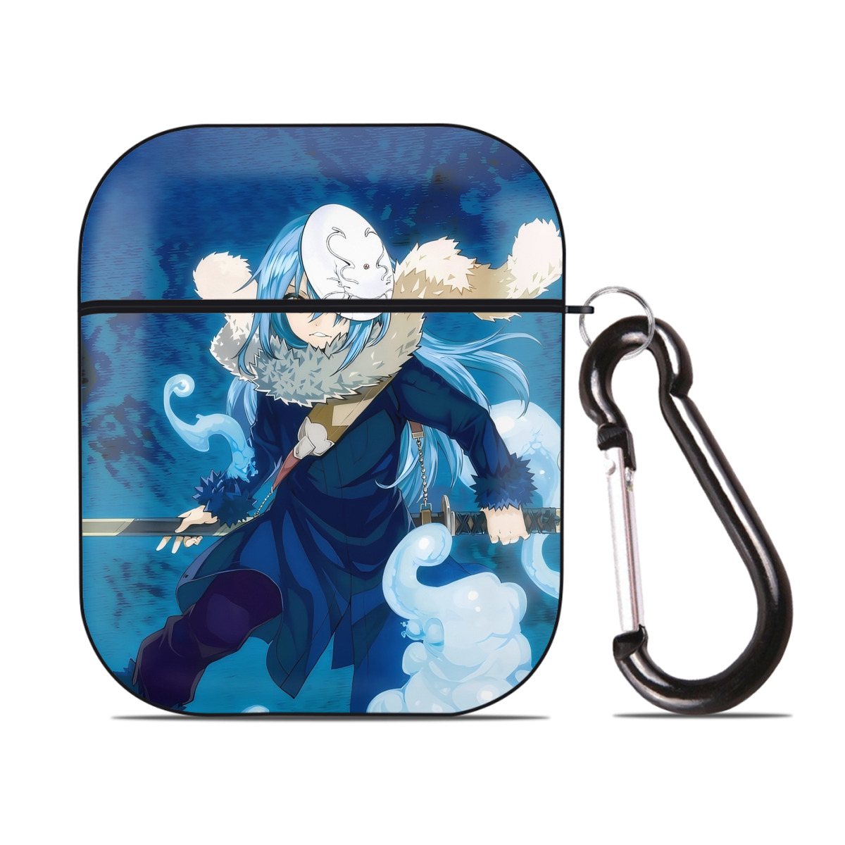 （画像用） 転スラ Regarding Reincarnated to Slime AirPods 第2世代保護ケース ハードシェル ブラック 耐衝撃・防指紋・カラビナ付き