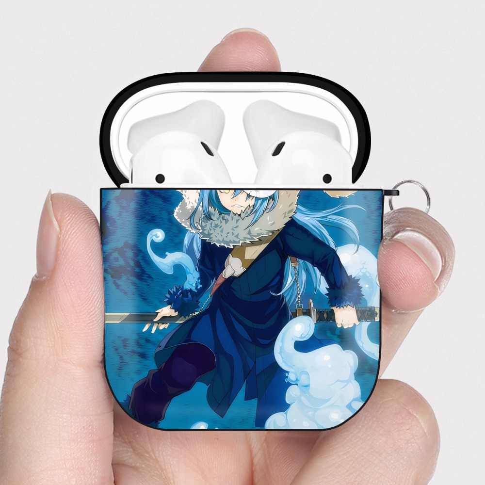 （画像用） 転スラ Regarding Reincarnated to Slime AirPods 第2世代保護ケース ハードシェル ブラック 耐衝撃・防指紋・カラビナ付き