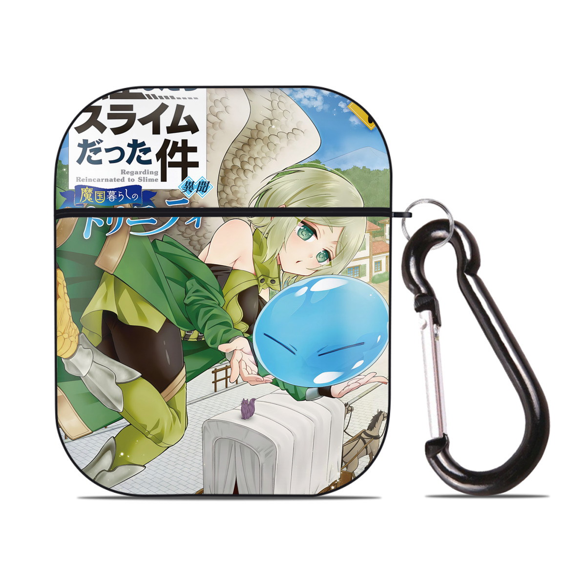 （画像用） 転スラ Regarding Reincarnated to Slime AirPods 第2世代保護ケース ハードシェル ブラック 耐衝撃・防指紋・カラビナ付き