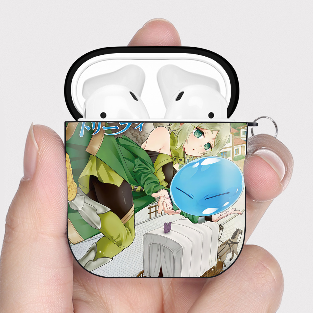 （画像用） 転スラ Regarding Reincarnated to Slime AirPods 第2世代保護ケース ハードシェル ブラック 耐衝撃・防指紋・カラビナ付き