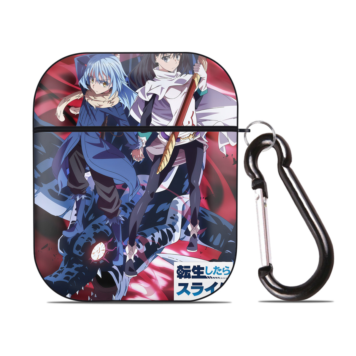 （画像用） 転スラ Regarding Reincarnated to Slime AirPods 第2世代保護ケース ハードシェル ブラック 耐衝撃・防指紋・カラビナ付き