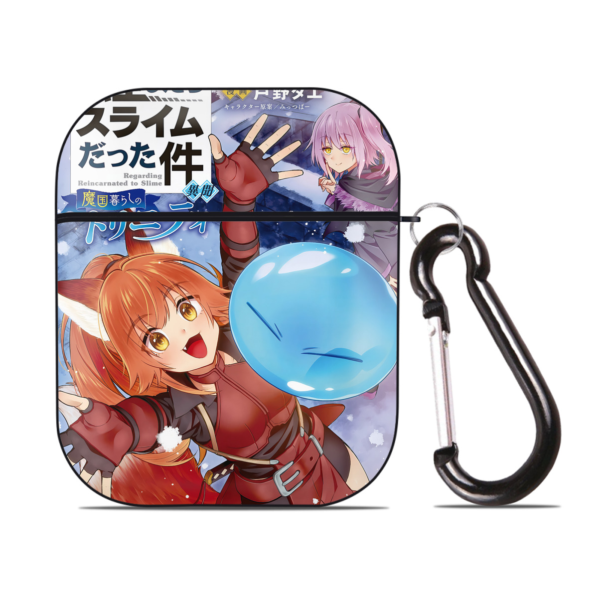 （画像用） 転スラ Regarding Reincarnated to Slime AirPods 第2世代保護ケース ハードシェル ブラック 耐衝撃・防指紋・カラビナ付き