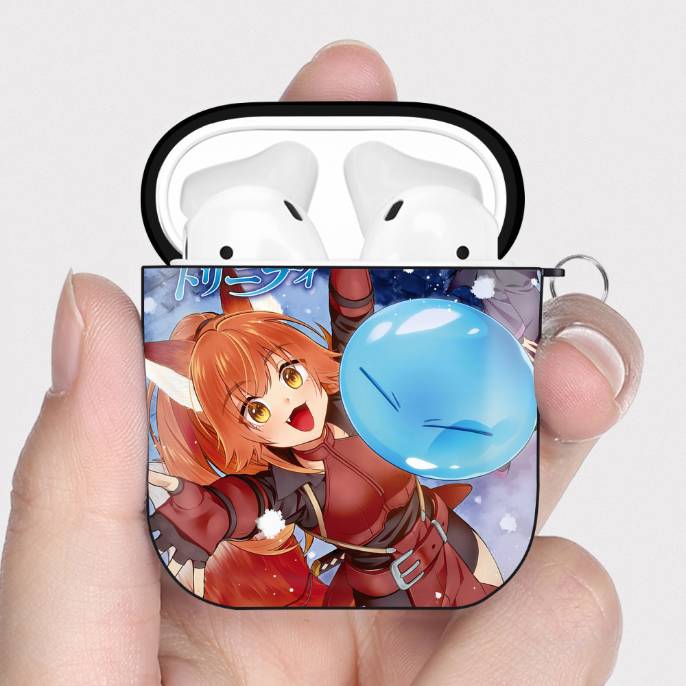（画像用） 転スラ Regarding Reincarnated to Slime AirPods 第2世代保護ケース ハードシェル ブラック 耐衝撃・防指紋・カラビナ付き