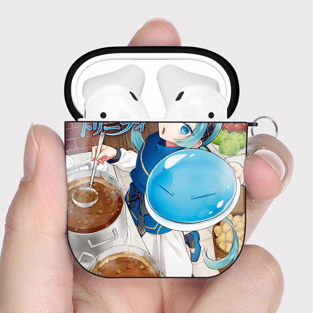 （画像用） 転スラ Regarding Reincarnated to Slime AirPods 第2世代保護ケース ハードシェル ブラック 耐衝撃・防指紋・カラビナ付き