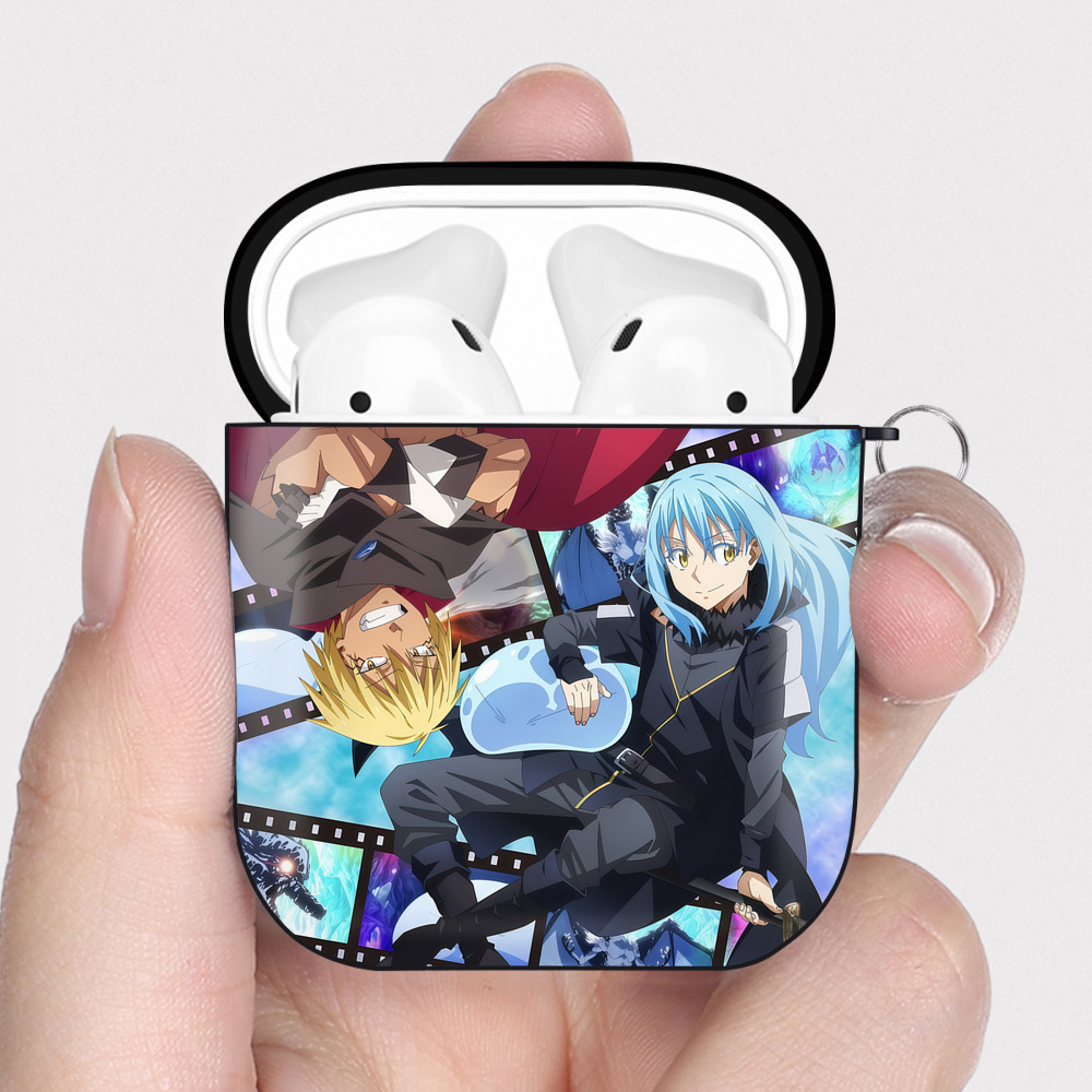 （画像用） 転スラ Regarding Reincarnated to Slime AirPods 第2世代保護ケース ハードシェル ブラック 耐衝撃・防指紋・カラビナ付き