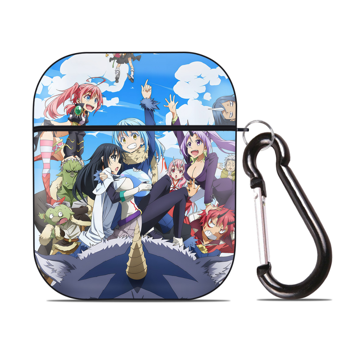 （画像用） 転スラ Regarding Reincarnated to Slime AirPods 第2世代保護ケース ハードシェル ブラック 耐衝撃・防指紋・カラビナ付き