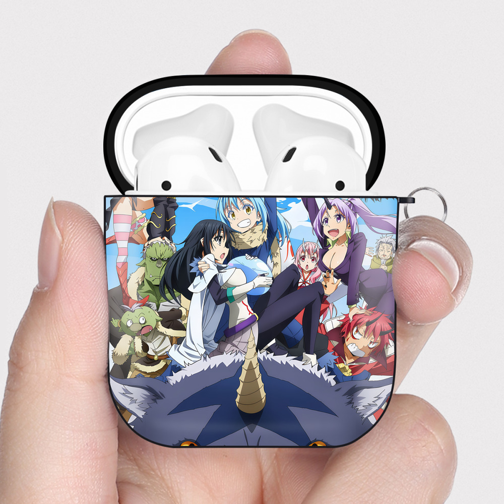 （画像用） 転スラ Regarding Reincarnated to Slime AirPods 第2世代保護ケース ハードシェル ブラック 耐衝撃・防指紋・カラビナ付き