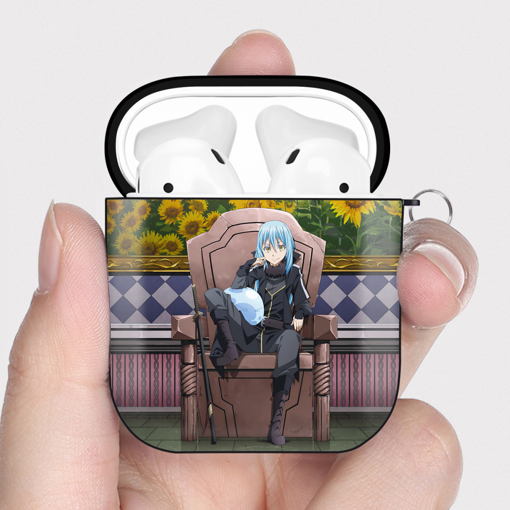 （画像用） 転スラ Regarding Reincarnated to Slime AirPods 第2世代保護ケース ハードシェル ブラック 耐衝撃・防指紋・カラビナ付き
