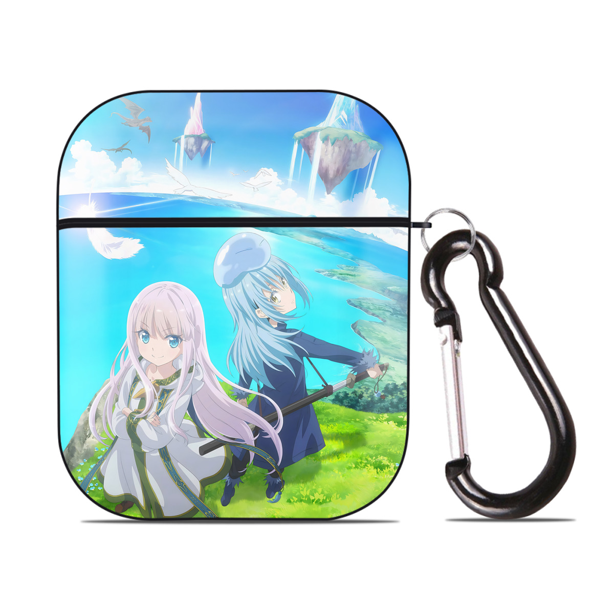 （画像用） 転スラ Regarding Reincarnated to Slime AirPods 第2世代保護ケース ハードシェル ブラック 耐衝撃・防指紋・カラビナ付き