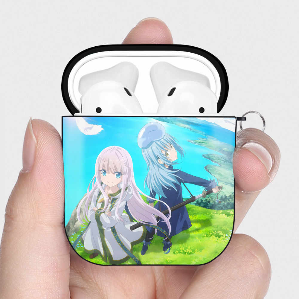 （画像用） 転スラ Regarding Reincarnated to Slime AirPods 第2世代保護ケース ハードシェル ブラック 耐衝撃・防指紋・カラビナ付き