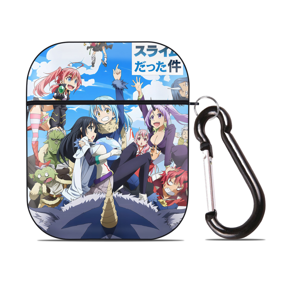 （画像用） 転スラ Regarding Reincarnated to Slime AirPods 第2世代保護ケース ハードシェル ブラック 耐衝撃・防指紋・カラビナ付き