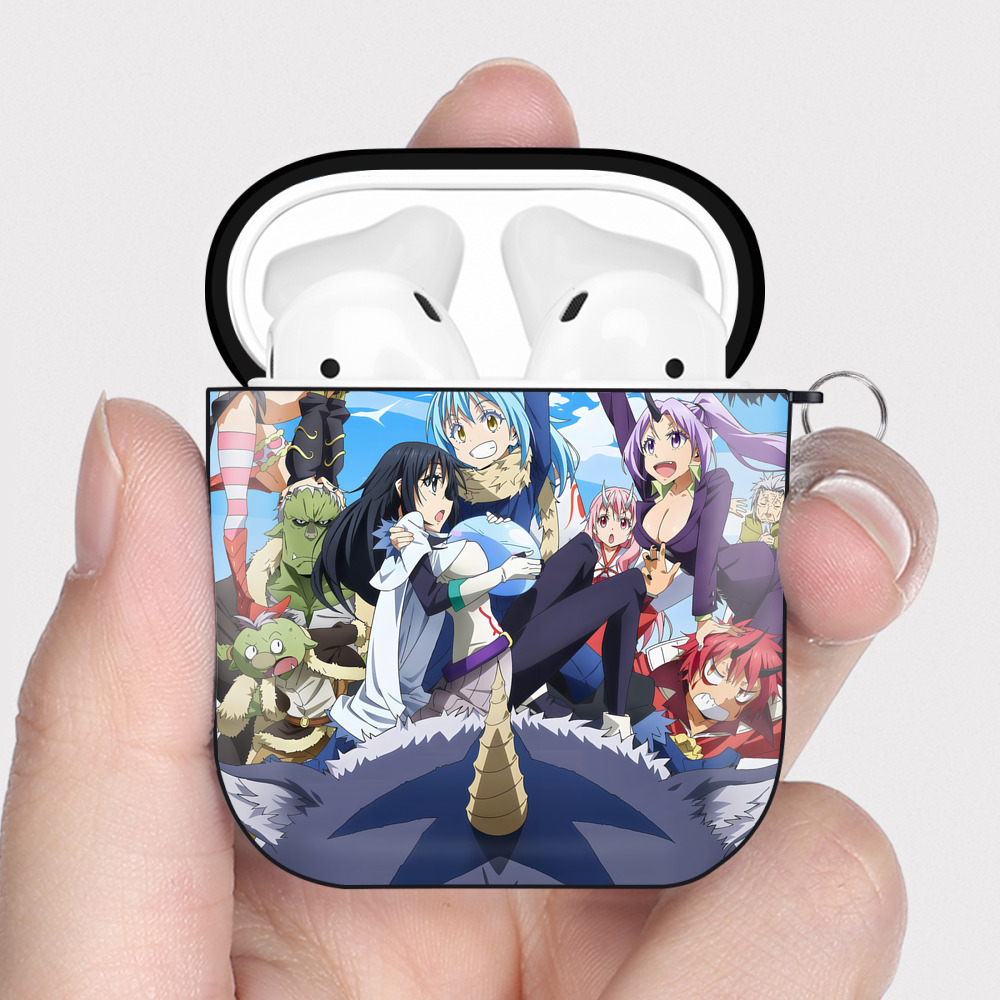 （画像用） 転スラ Regarding Reincarnated to Slime AirPods 第2世代保護ケース ハードシェル ブラック 耐衝撃・防指紋・カラビナ付き