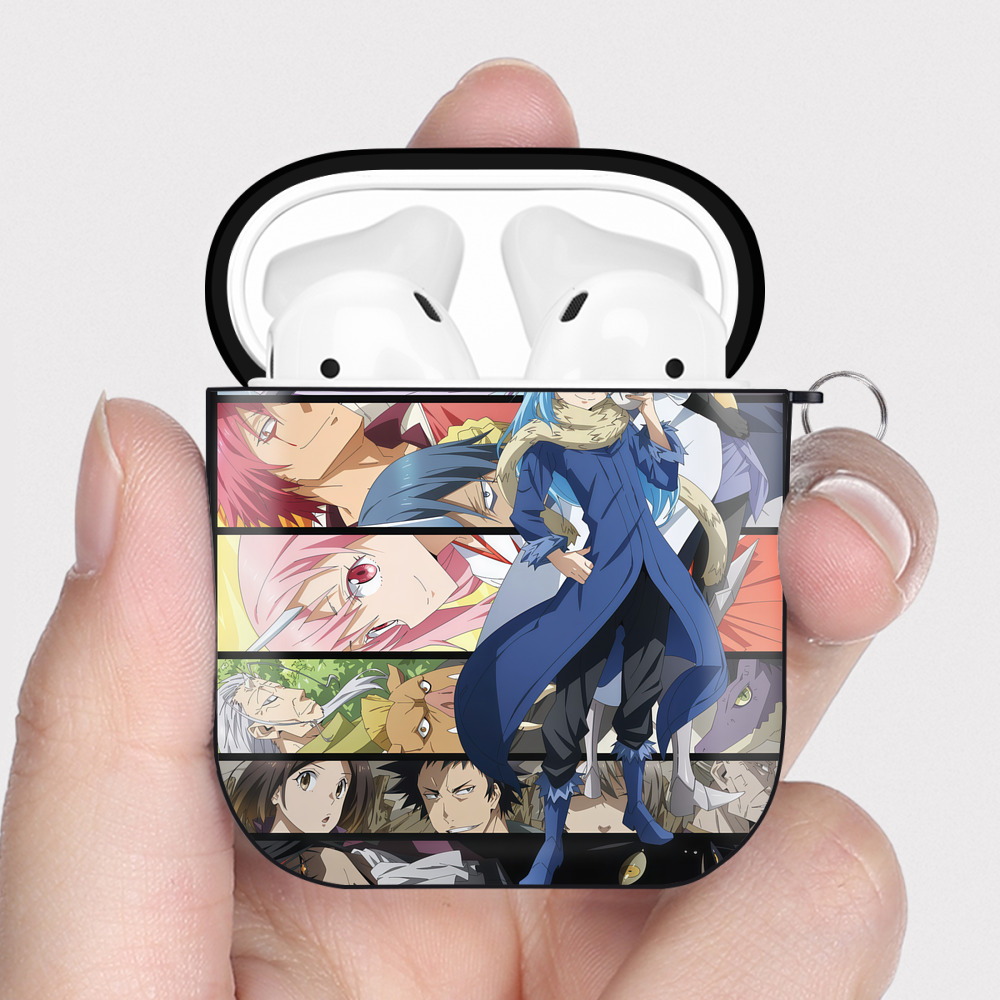 （画像用） 転スラ Regarding Reincarnated to Slime AirPods 第2世代保護ケース ハードシェル ブラック 耐衝撃・防指紋・カラビナ付き