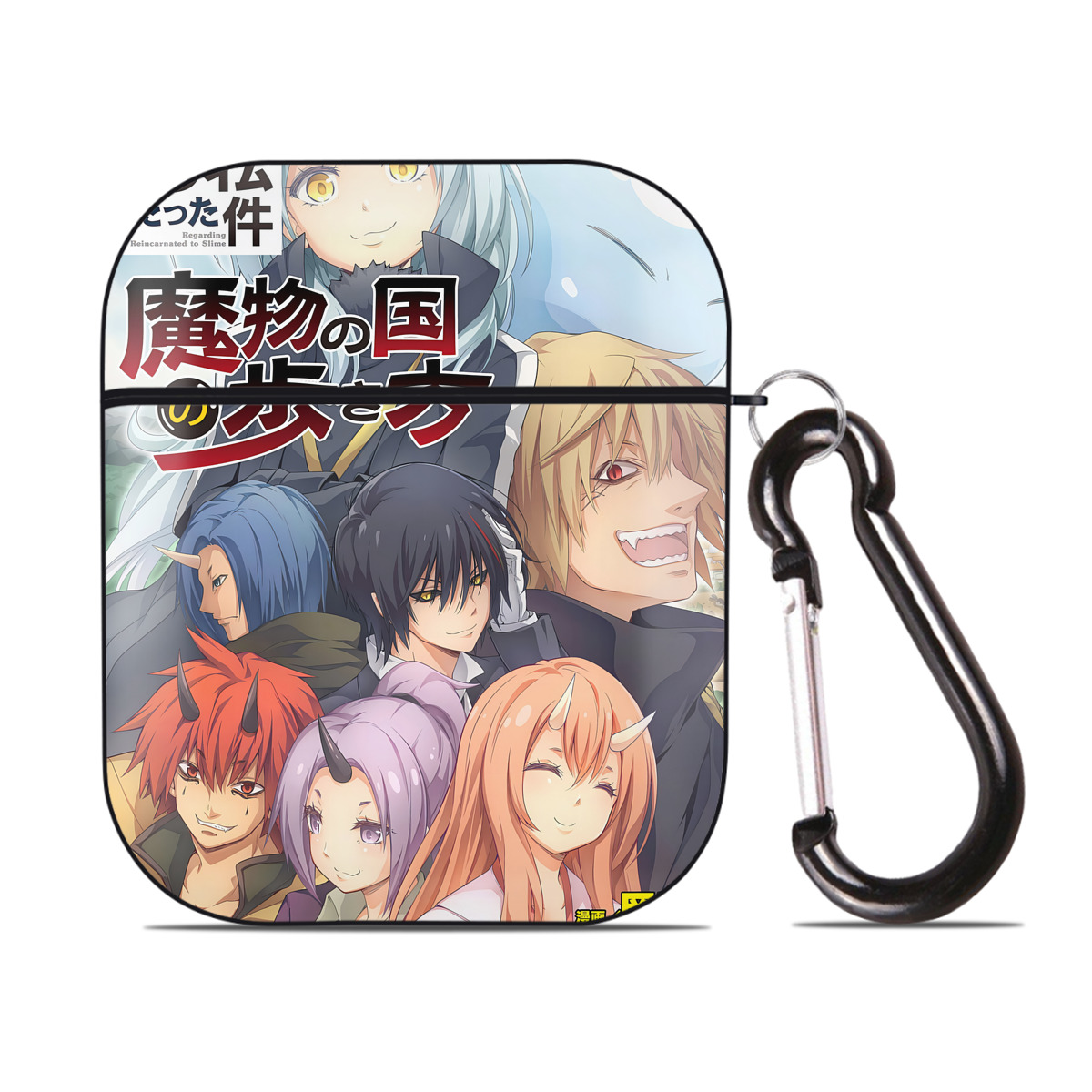 （画像用） 転スラ Regarding Reincarnated to Slime AirPods 第2世代保護ケース ハードシェル ブラック 耐衝撃・防指紋・カラビナ付き