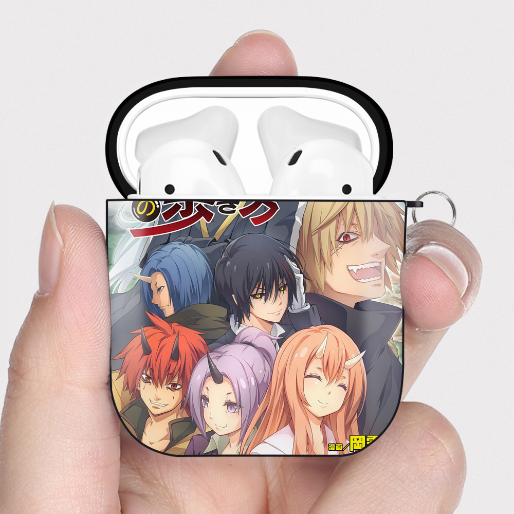 （画像用） 転スラ Regarding Reincarnated to Slime AirPods 第2世代保護ケース ハードシェル ブラック 耐衝撃・防指紋・カラビナ付き