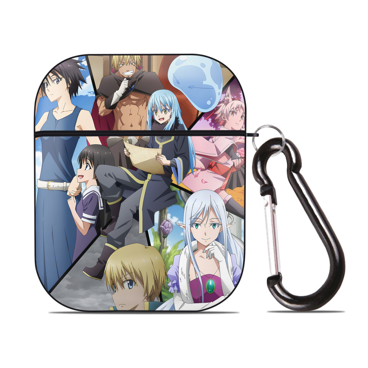 （画像用） 転スラ Regarding Reincarnated to Slime AirPods 第2世代保護ケース ハードシェル ブラック 耐衝撃・防指紋・カラビナ付き