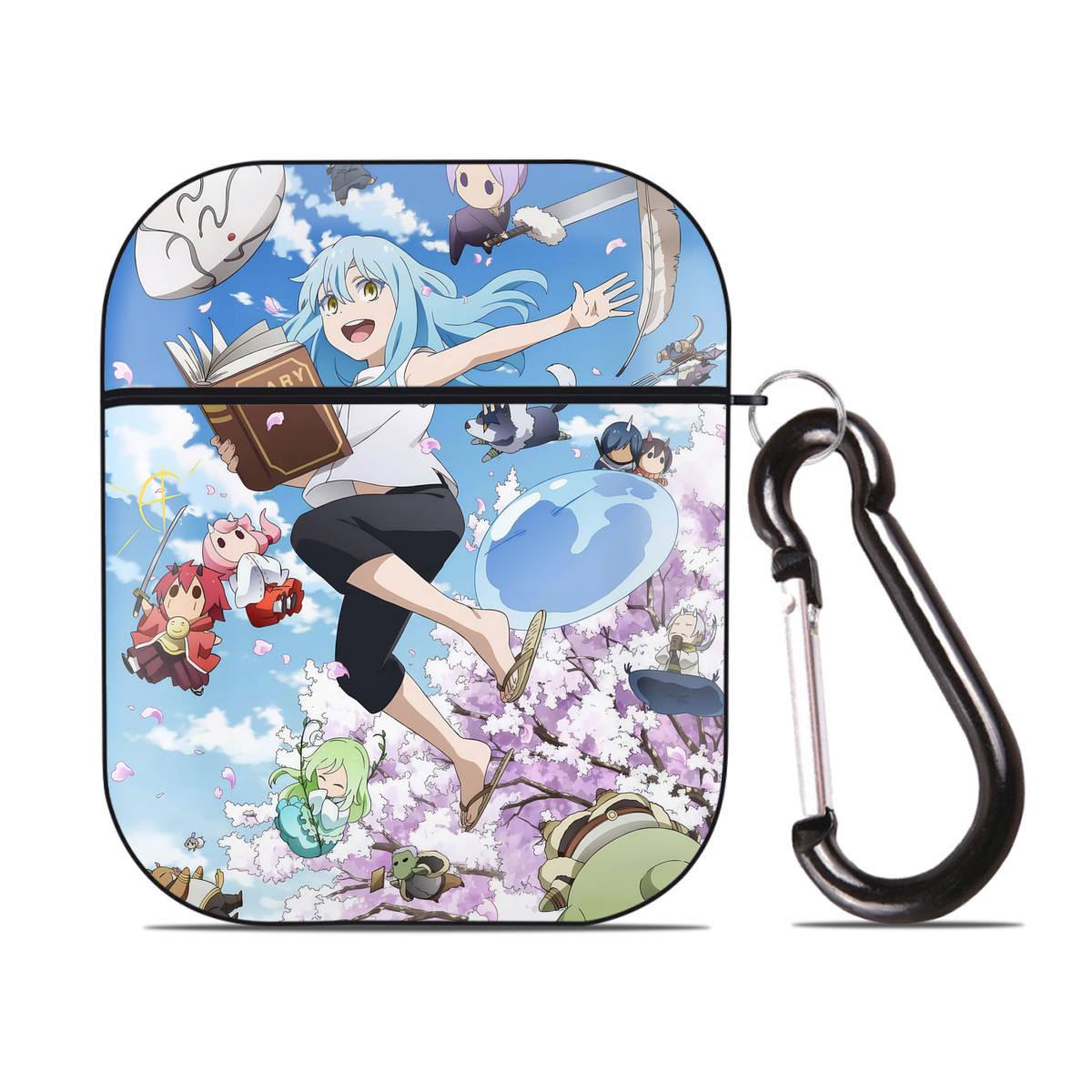 （画像用） 転スラ Regarding Reincarnated to Slime AirPods 第2世代保護ケース ハードシェル ブラック 耐衝撃・防指紋・カラビナ付き