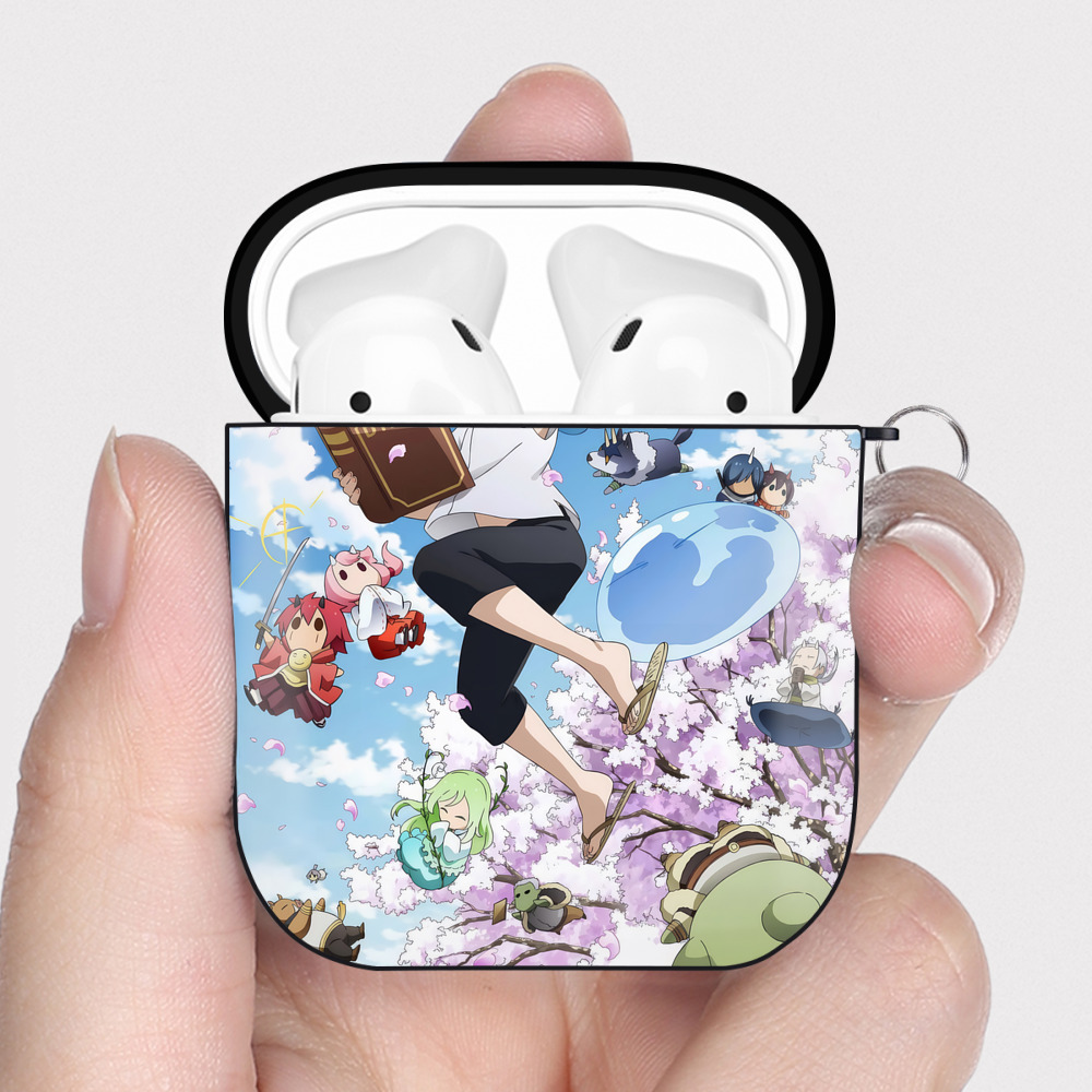 （画像用） 転スラ Regarding Reincarnated to Slime AirPods 第2世代保護ケース ハードシェル ブラック 耐衝撃・防指紋・カラビナ付き