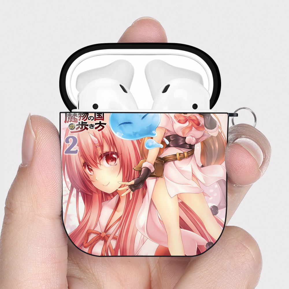（画像用） 転スラ Regarding Reincarnated to Slime AirPods 第2世代保護ケース ハードシェル ブラック 耐衝撃・防指紋・カラビナ付き
