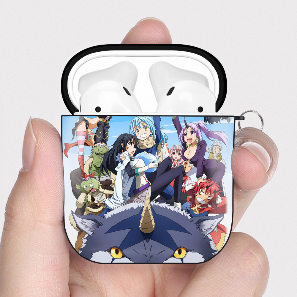 （画像用） 転スラ Regarding Reincarnated to Slime AirPods 第2世代保護ケース ハードシェル ブラック 耐衝撃・防指紋・カラビナ付き
