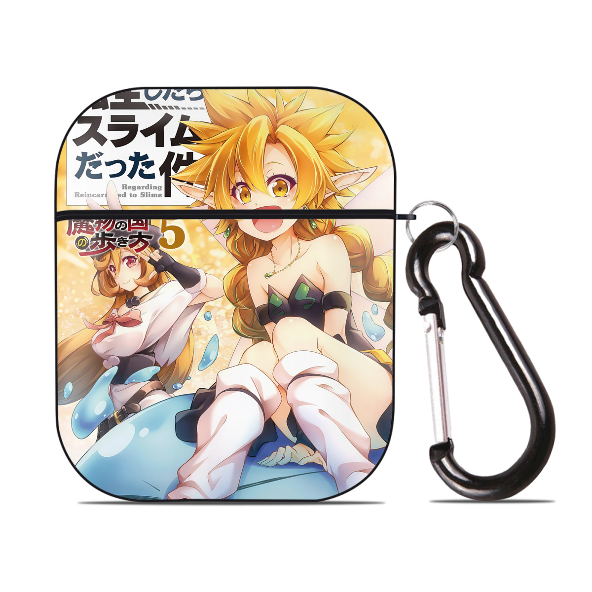 （画像用） 転スラ Regarding Reincarnated to Slime AirPods 第2世代保護ケース ハードシェル ブラック 耐衝撃・防指紋・カラビナ付き