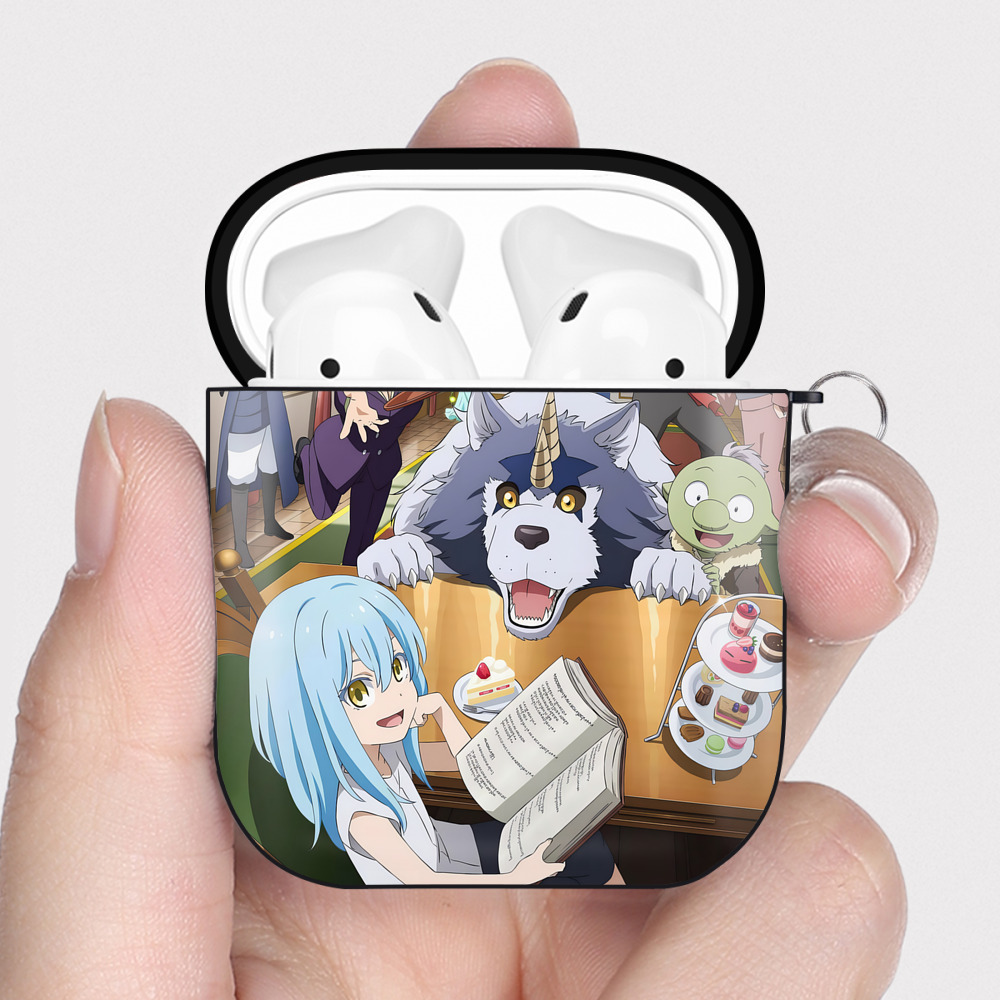（画像用） 転スラ Regarding Reincarnated to Slime AirPods 第2世代保護ケース ハードシェル ブラック 耐衝撃・防指紋・カラビナ付き