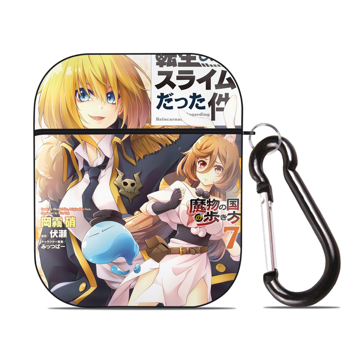 （画像用） 転スラ Regarding Reincarnated to Slime AirPods 第2世代保護ケース ハードシェル ブラック 耐衝撃・防指紋・カラビナ付き