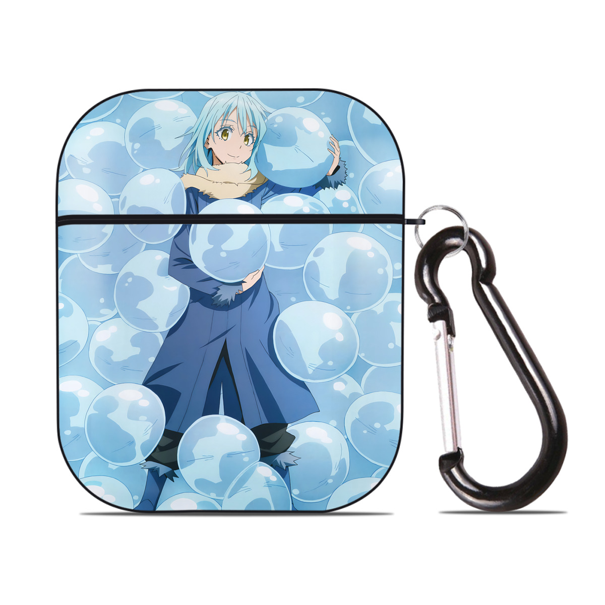 （画像用） 転スラ Regarding Reincarnated to Slime AirPods 第2世代保護ケース ハードシェル ブラック 耐衝撃・防指紋・カラビナ付き