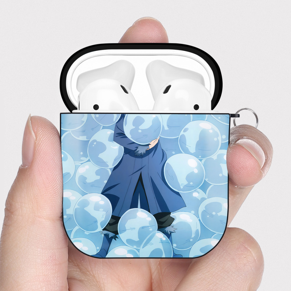 （画像用） 転スラ Regarding Reincarnated to Slime AirPods 第2世代保護ケース ハードシェル ブラック 耐衝撃・防指紋・カラビナ付き