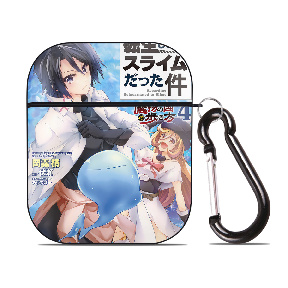 （画像用） 転スラ Regarding Reincarnated to Slime AirPods 第2世代保護ケース ハードシェル ブラック 耐衝撃・防指紋・カラビナ付き
