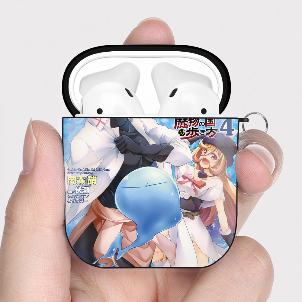 （画像用） 転スラ Regarding Reincarnated to Slime AirPods 第2世代保護ケース ハードシェル ブラック 耐衝撃・防指紋・カラビナ付き