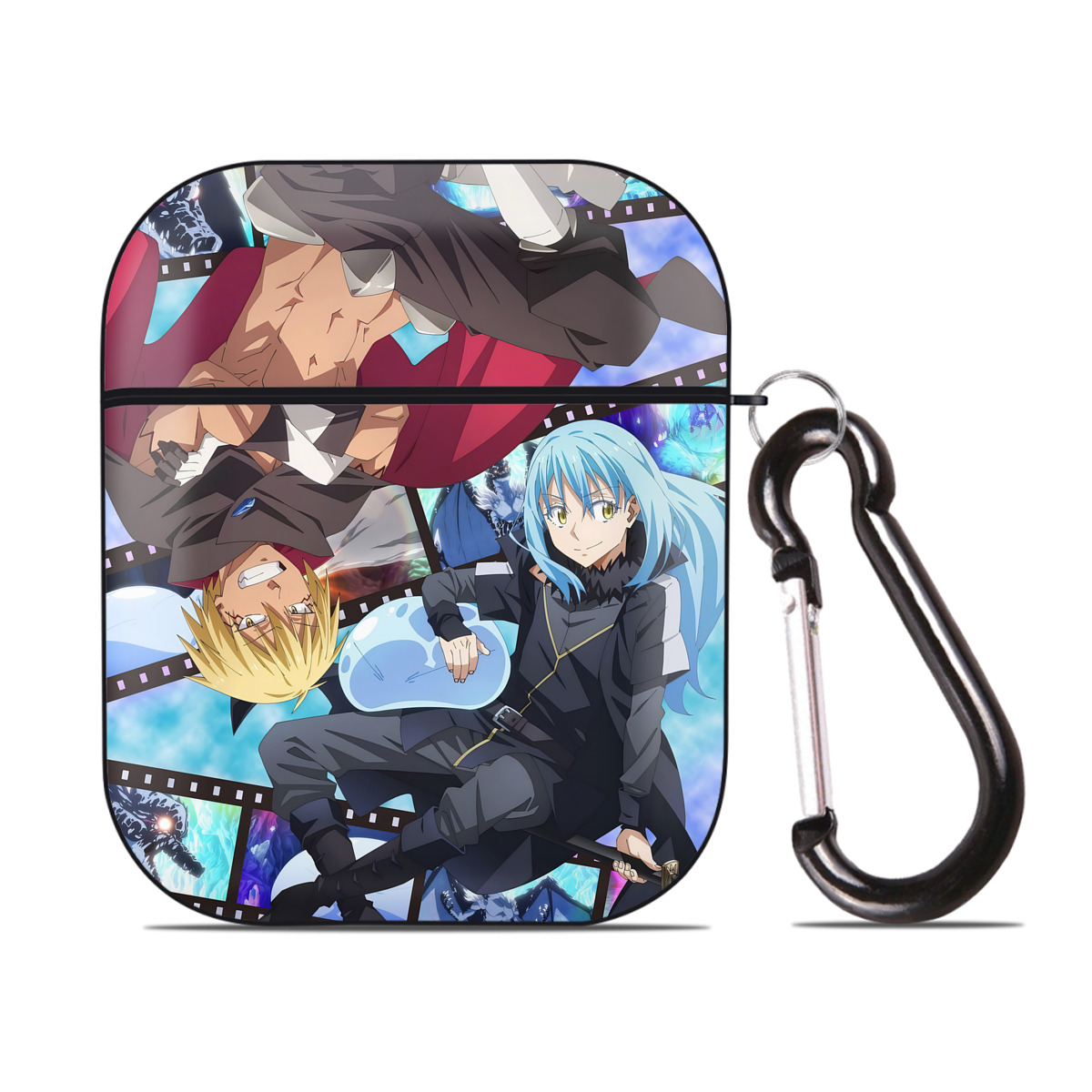 （画像用） 転スラ Regarding Reincarnated to Slime AirPods 第2世代保護ケース ハードシェル ブラック 耐衝撃・防指紋・カラビナ付き