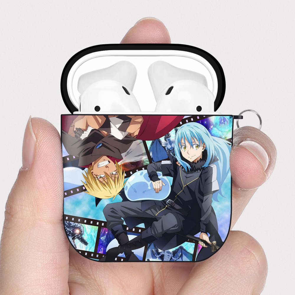 （画像用） 転スラ Regarding Reincarnated to Slime AirPods 第2世代保護ケース ハードシェル ブラック 耐衝撃・防指紋・カラビナ付き