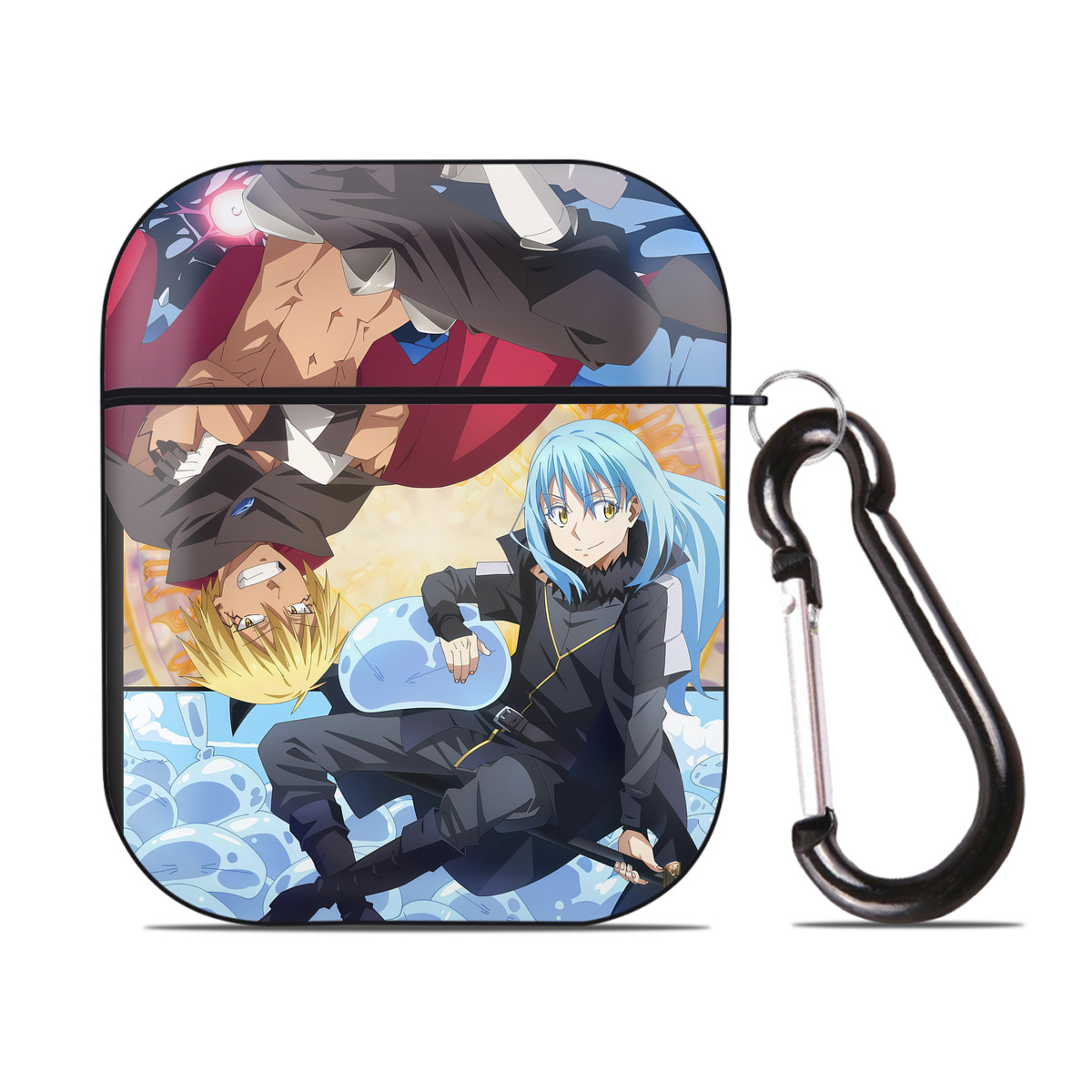 （画像用） 転スラ Regarding Reincarnated to Slime AirPods 第2世代保護ケース ハードシェル ブラック 耐衝撃・防指紋・カラビナ付き