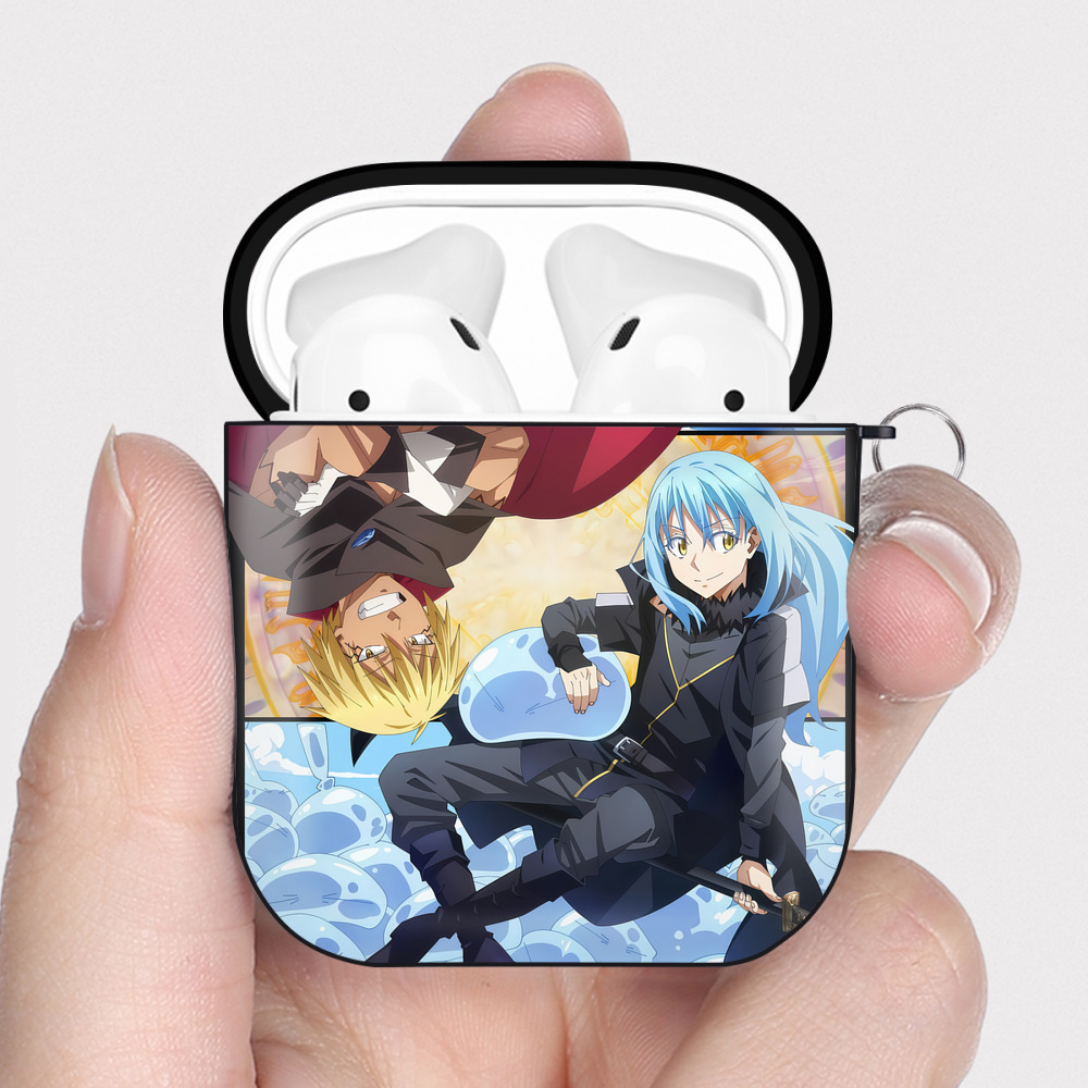 （画像用） 転スラ Regarding Reincarnated to Slime AirPods 第2世代保護ケース ハードシェル ブラック 耐衝撃・防指紋・カラビナ付き