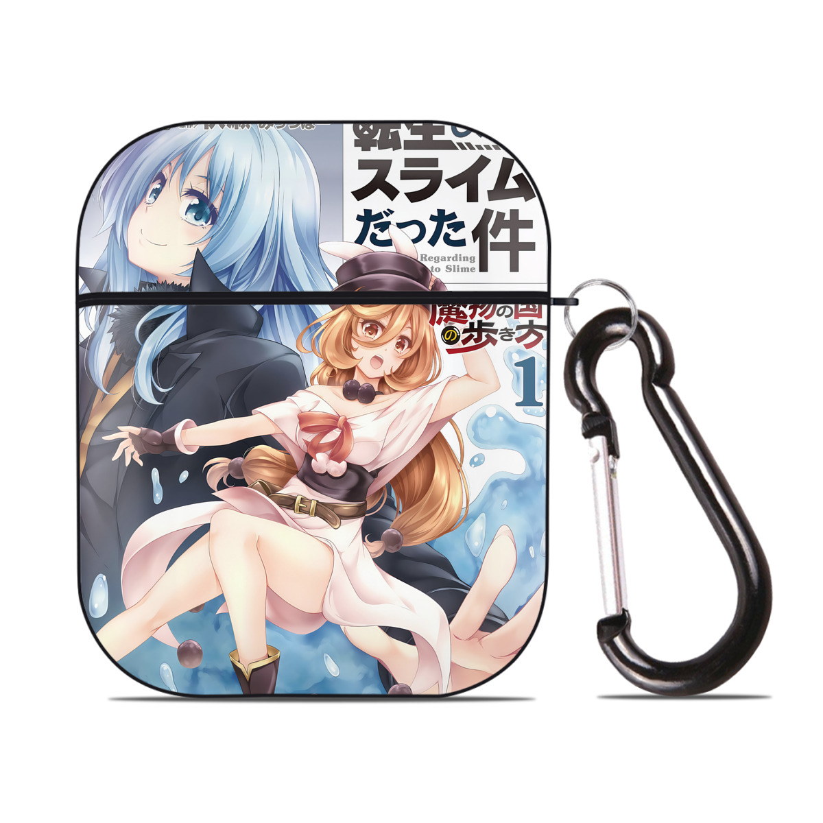 （画像用） 転スラ Regarding Reincarnated to Slime AirPods 第2世代保護ケース ハードシェル ブラック 耐衝撃・防指紋・カラビナ付き